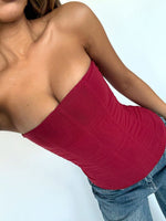 White Fox Tell Me A Secret Strapless Bustier Red