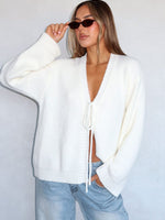 White Fox Flashback Knit Cardigan Off White