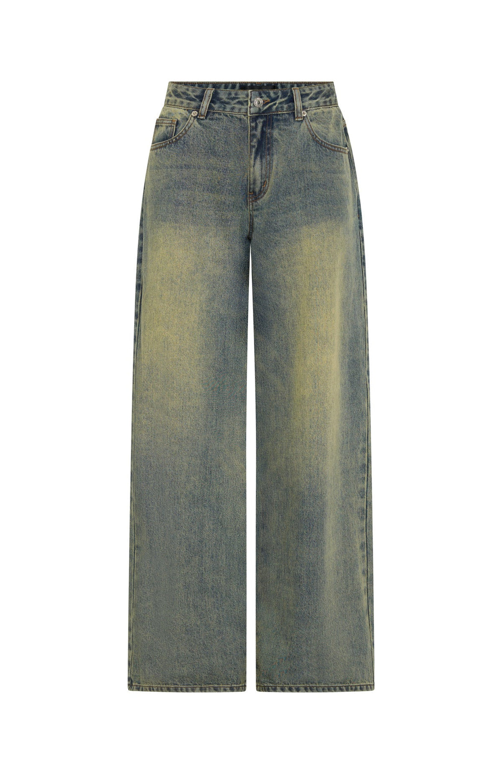 White Fox Maeve Low Rise Wide Leg Jeans Sand