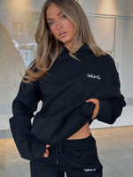 White Fox Match Your Words Oversized Hoodie Black