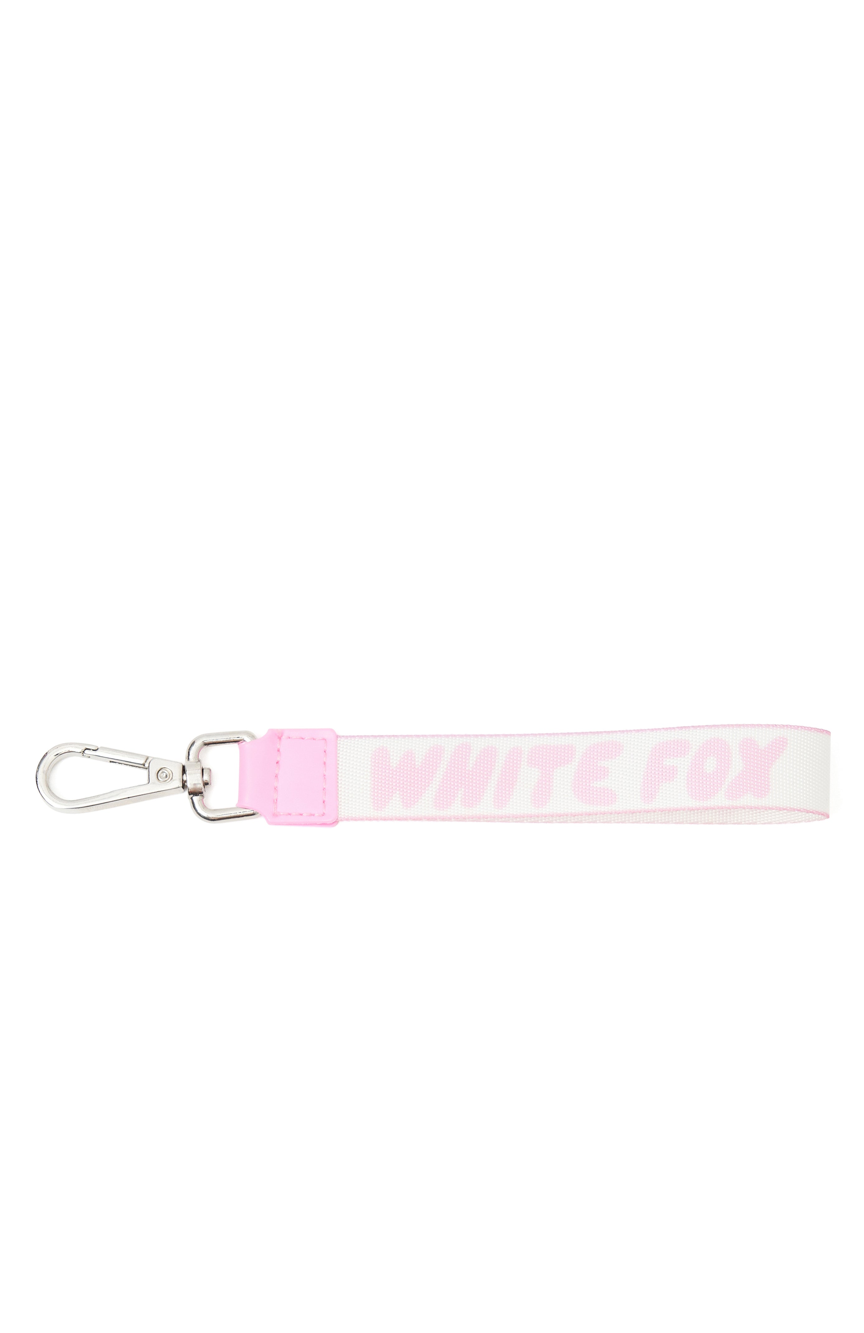 White Fox Next Level Strap Keychain Pink