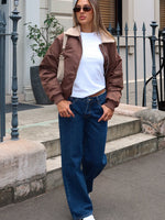 White Fox Bring The Style Low Rise Wide Leg Jeans Dark Blue