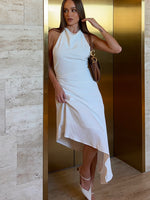 White Fox Night Hustle Halter Midi Dress White