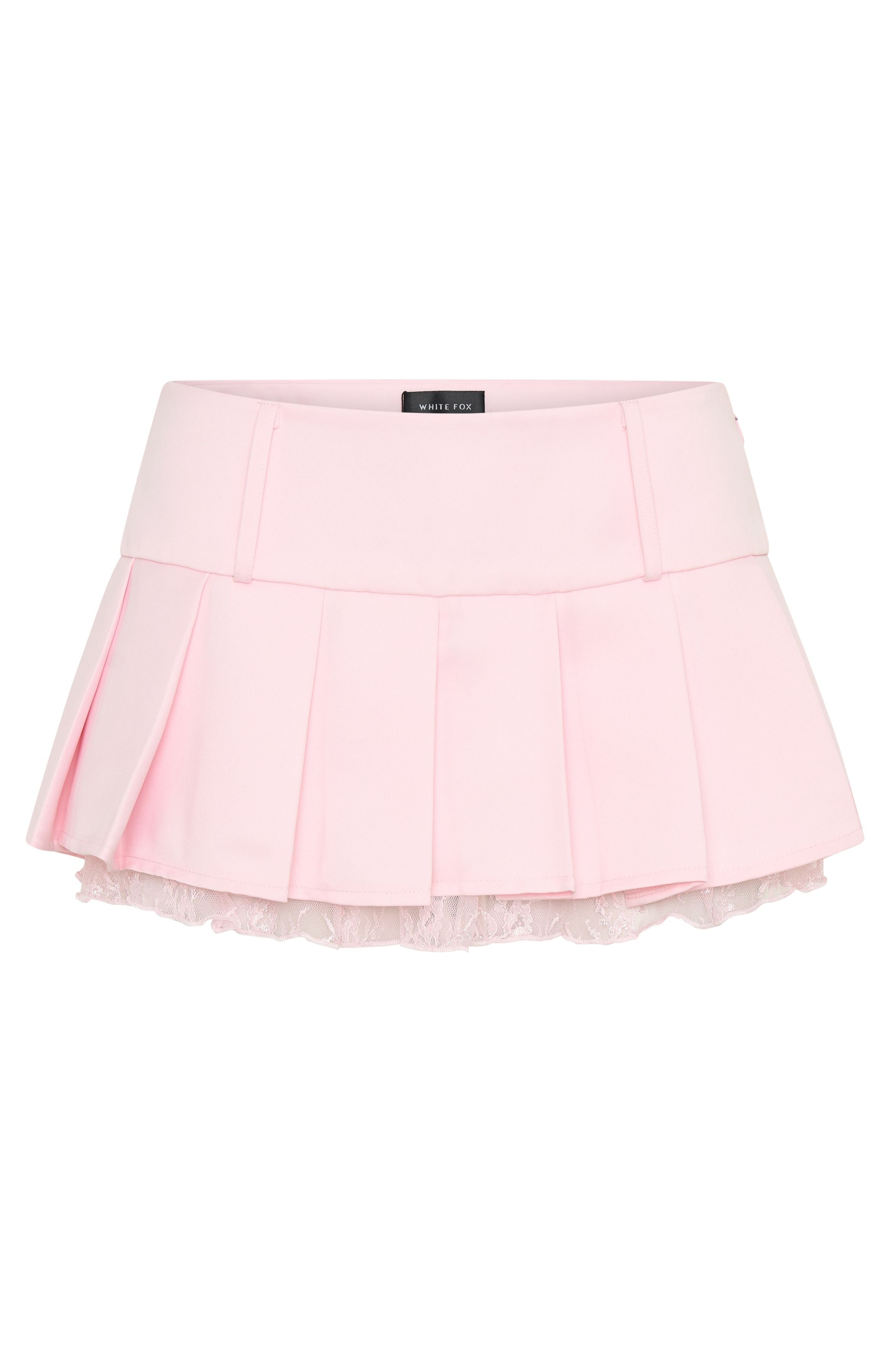 White Fox The Old Days Pleated Mini Skirt Pink