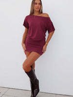 White Fox My Own Hero Mini Dress Plum
