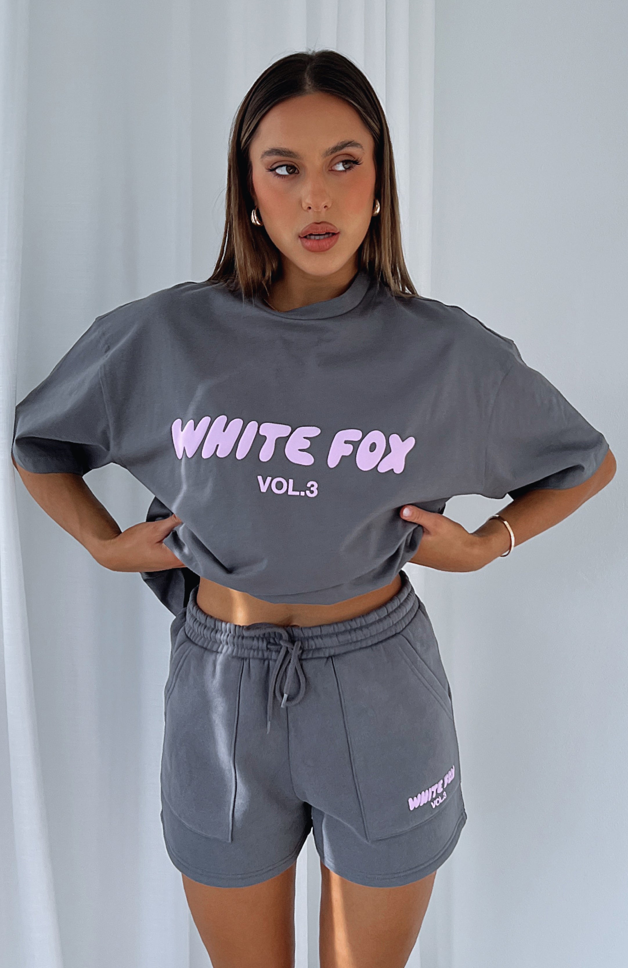 White Fox Offstage Oversized Tee Volcanic