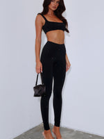 White Fox Running Late Embellished Pants Black