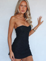 White Fox Raised Right, Lead Wrong Lace Mini Dress Black
