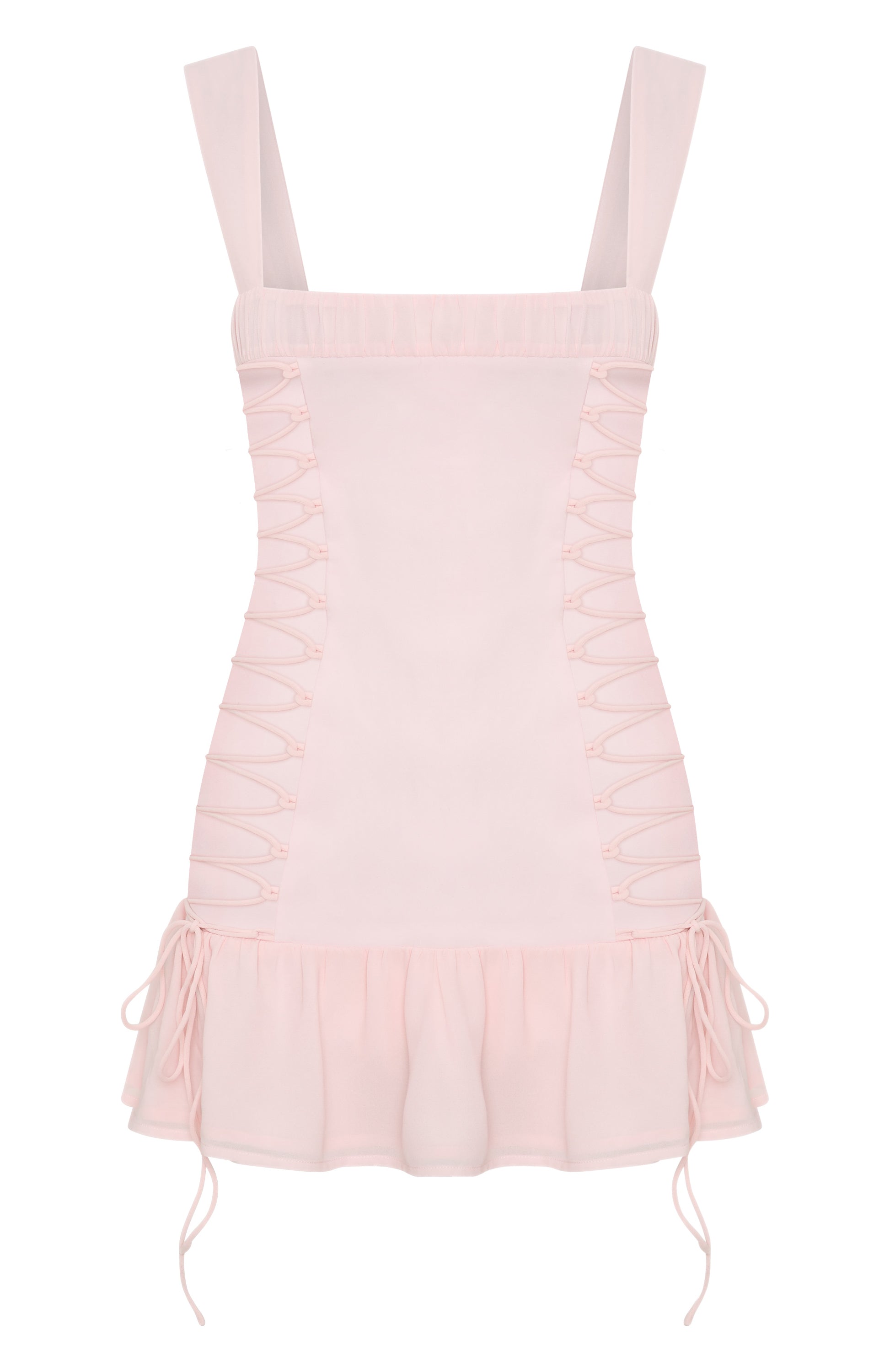 White Fox Rush In Mini Dress Baby Pink
