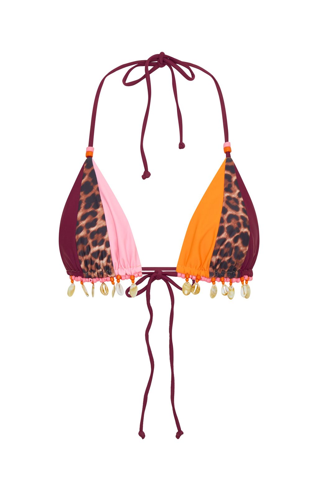 White Fox Katia Bikini Top Leopard Splice