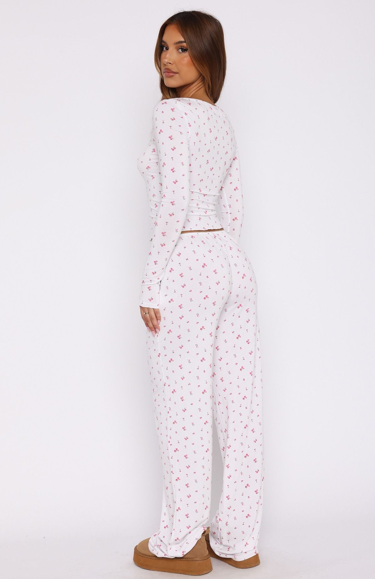 White Fox Dreamy Pyjama Pants Pink Blossom