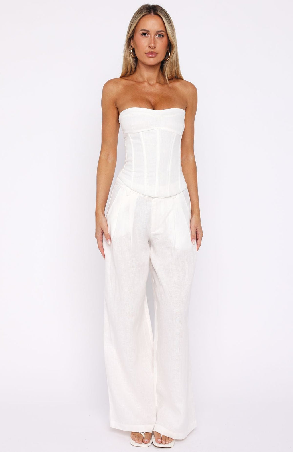 White Fox Unfinished Feelings Pants White