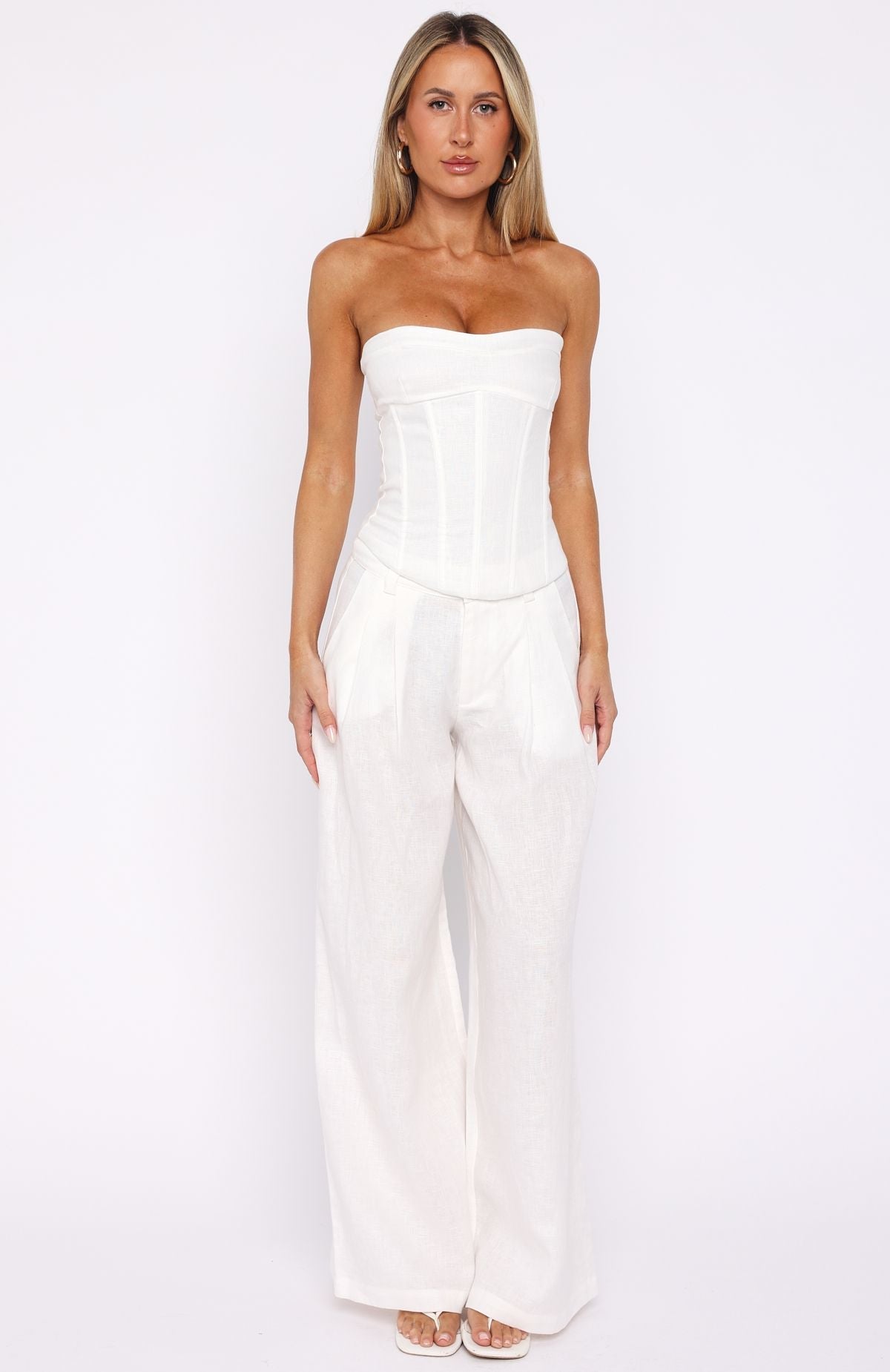 White Fox Unfinished Feelings Pants White