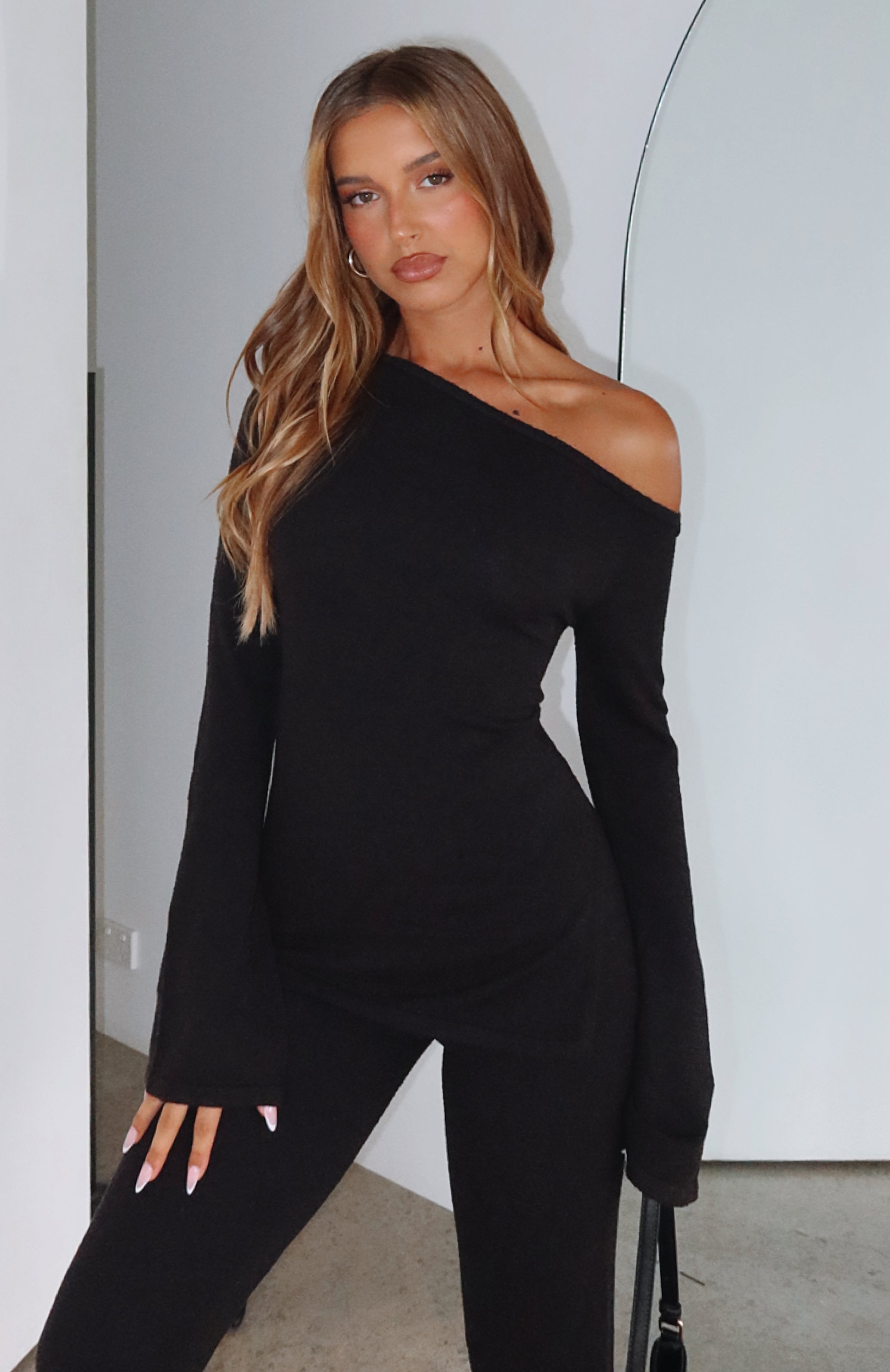 White Fox We'll Be Fine Long Sleeve Top Black