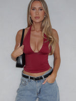 White Fox When I'm With You Halter Top Wine