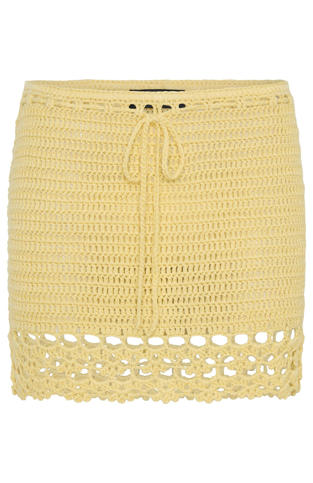 White Fox Don't Ask Me That Crochet Mini Skirt Lemon