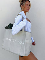 White Fox Tote Bag Beige