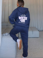 White Fox With Love Always Sweatpants Navy