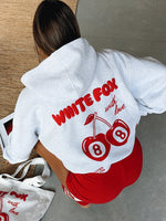 White Fox With Love In The Moment Oversized Hoodie Grey Marle
