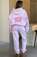 White Fox With Love Always Sweatpants Baby Pink