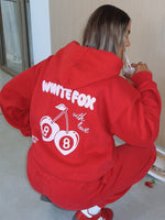 White Fox With Love In The Moment Oversized Hoodie Red