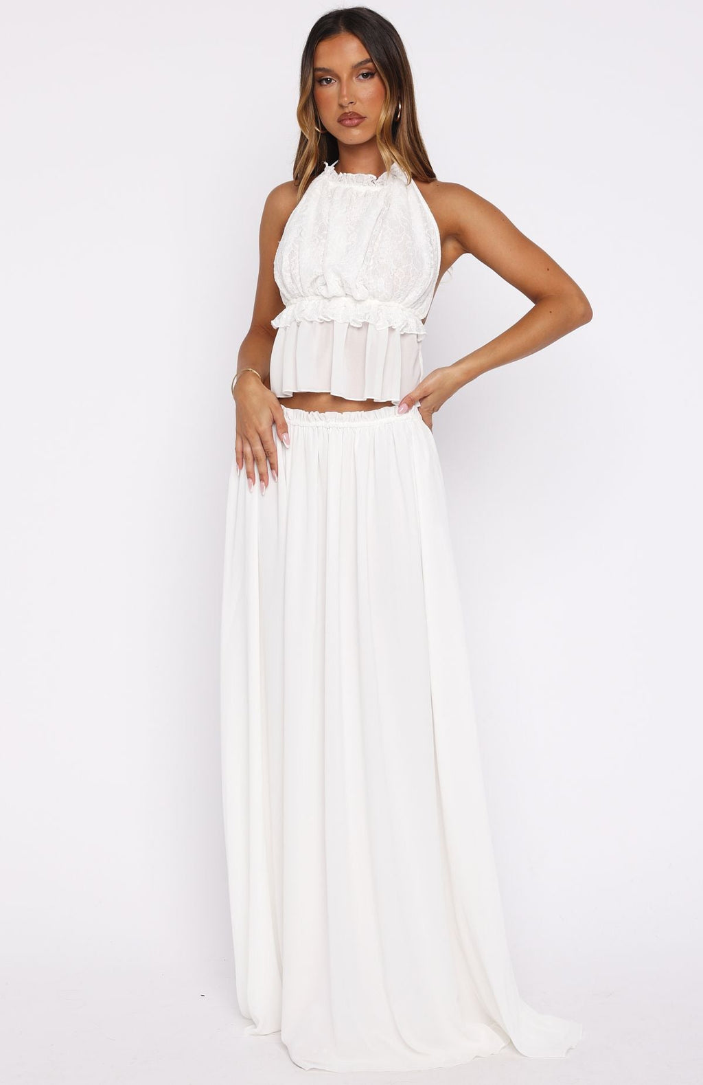 White Fox Pure Magic Maxi Skirt White
