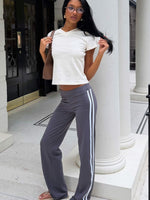 White Fox Almost Ready Straight Leg Pants Charcoal