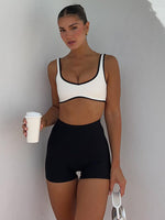 White Fox Keep Up High Waisted Shorts 4" Black