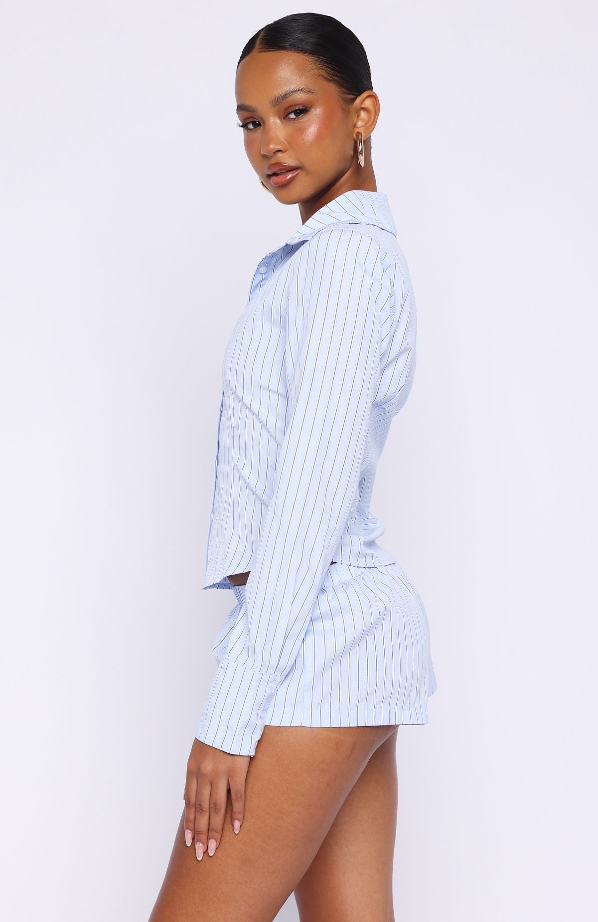 White Fox Heatwave Honey Long Sleeve Shirt Sky Blue