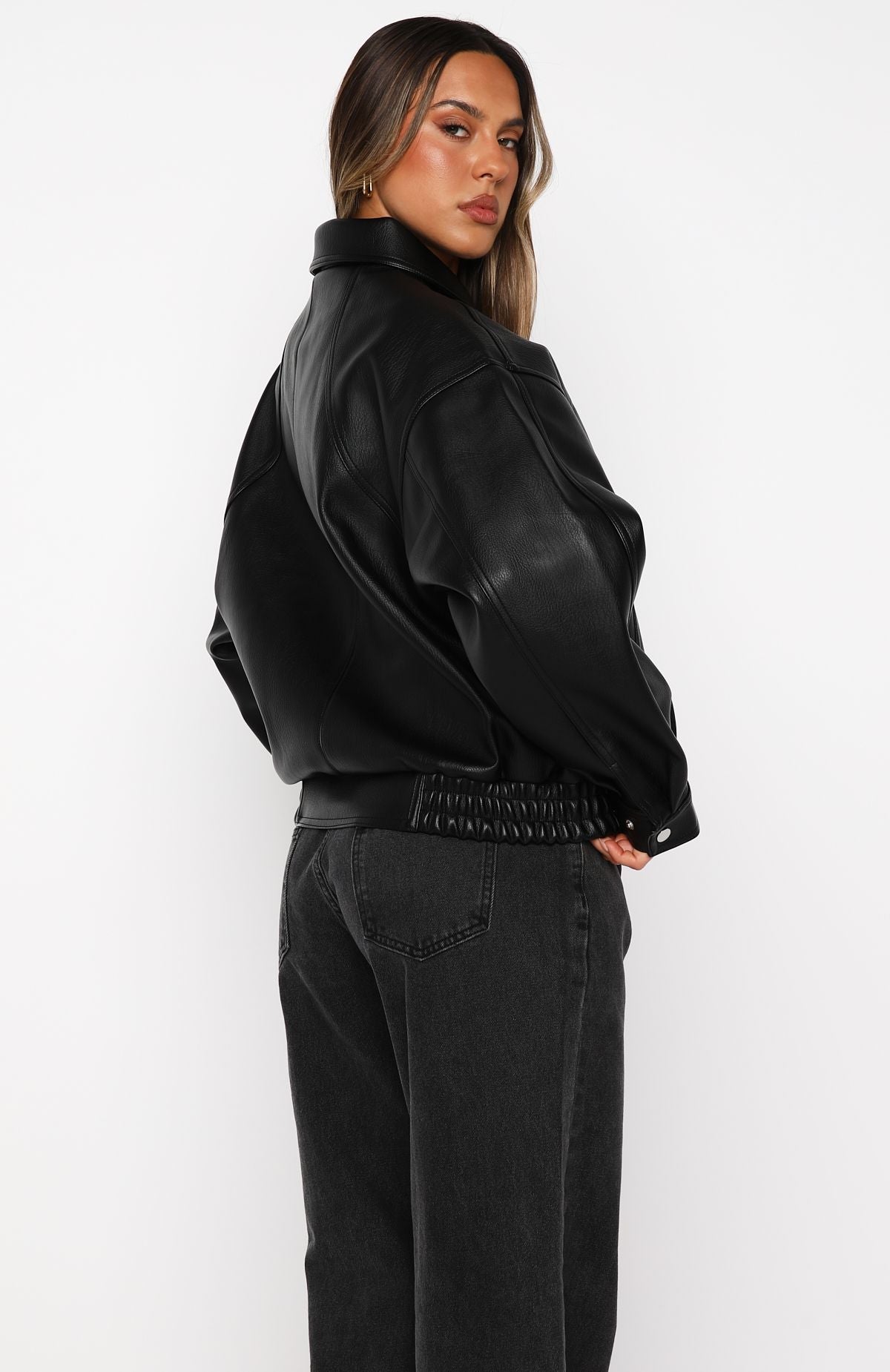 White Fox Retrograde PU Jacket Black