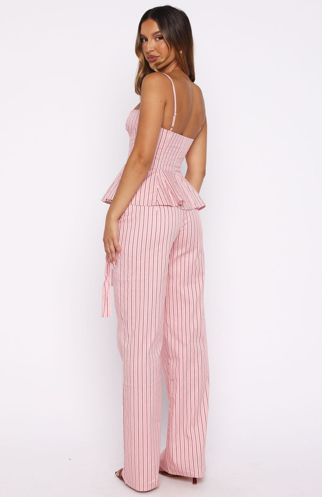 White Fox Tempt Me Not Pants Pink Stripe