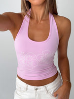 White Fox Honey Hustle Halter Top Pink