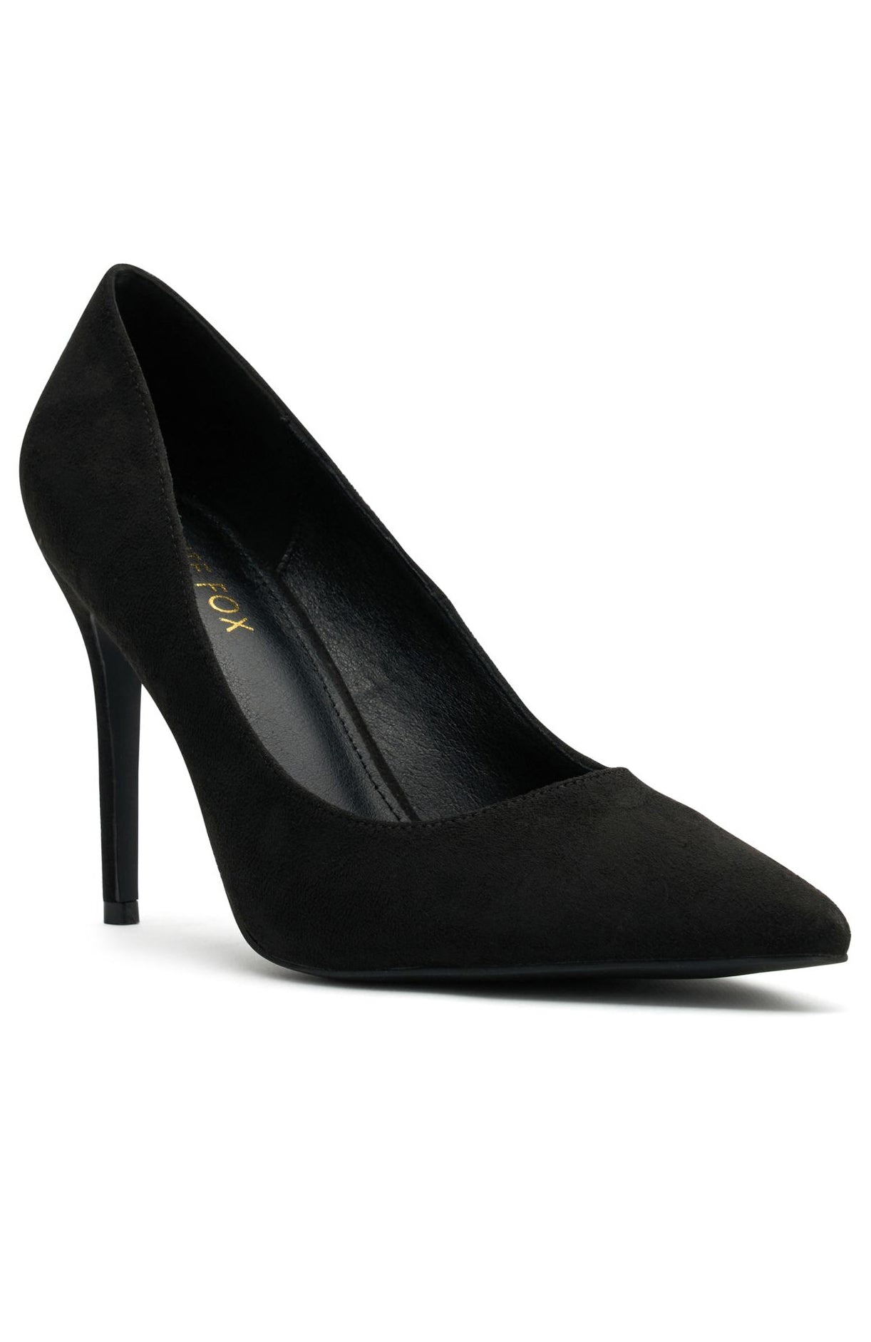 White Fox Alara Heels Black Faux Suede