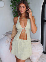White Fox Hold Out Mini Skirt Matcha