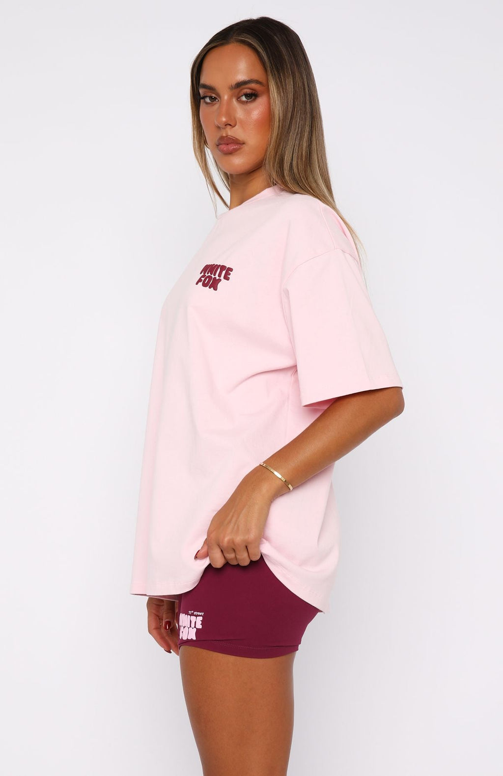 White Fox 11th Street City Girl At Heart Oversized Tee Strawberry Whip