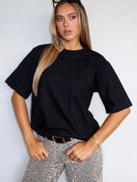 White Fox Let It Out Oversized Tee Black
