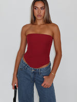 White Fox Let It Go Strapless Bustier Wine