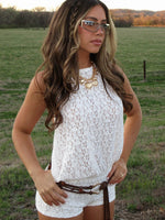 White Fox Misbehave Playsuit Off White
