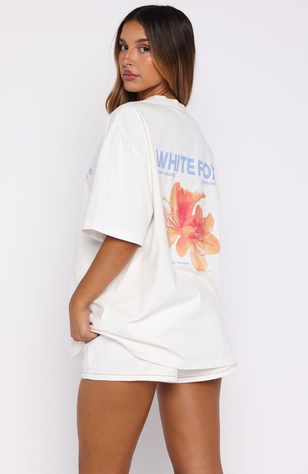 White Fox Care For You Oversized Tee White
