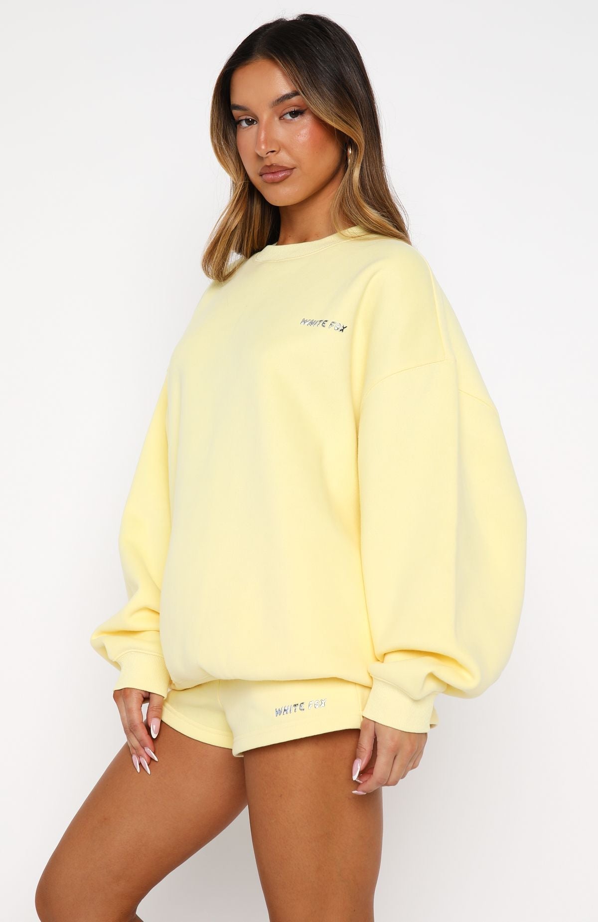 White Fox Test Drive Oversized Sweater Lemon