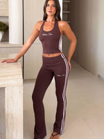 White Fox She Means Business Flare Pants Chocolate