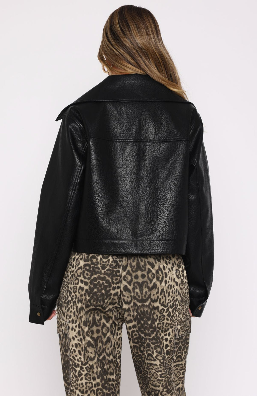White Fox Nobody Told Me PU Jacket Black