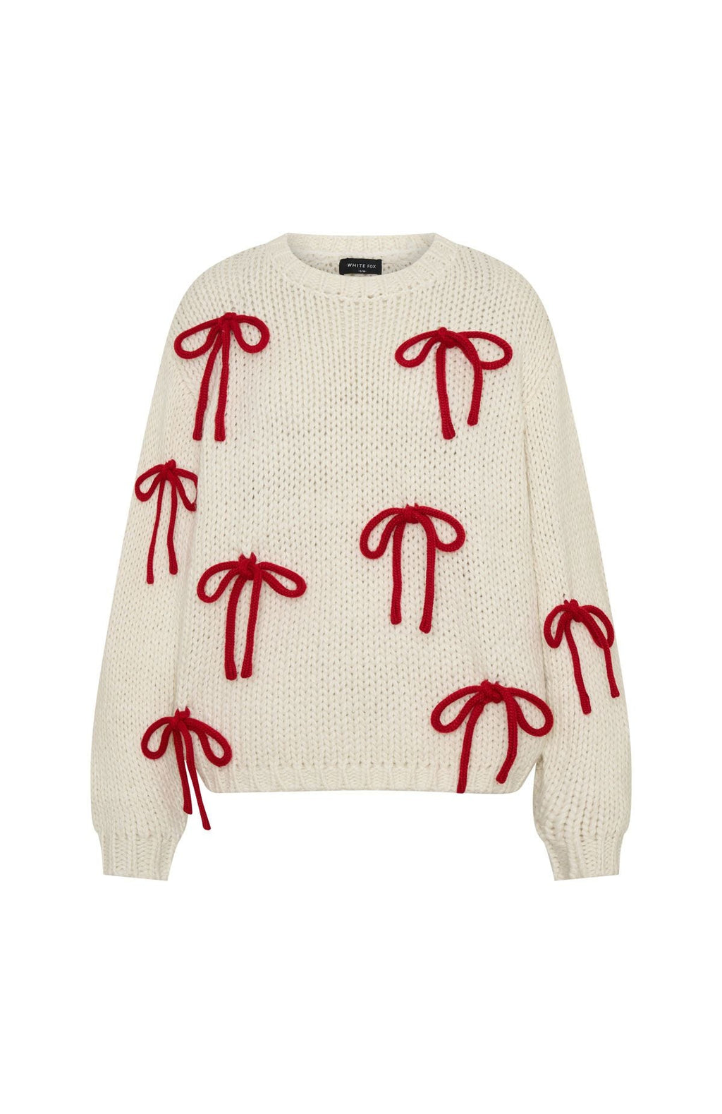 White Fox Candy Cane Crush Knit Sweater Cream