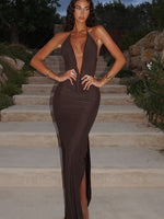 White Fox Neither One Of Us Maxi Dress Chocolate