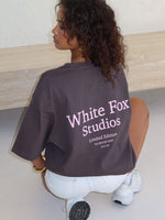 White Fox Midnight Chill Oversized Tee Charcoal