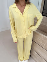 White Fox Pillow Talk Long Sleeve Pyjama Set Lemon