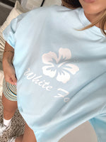 White Fox Own Your Glow Oversized Tee Blue