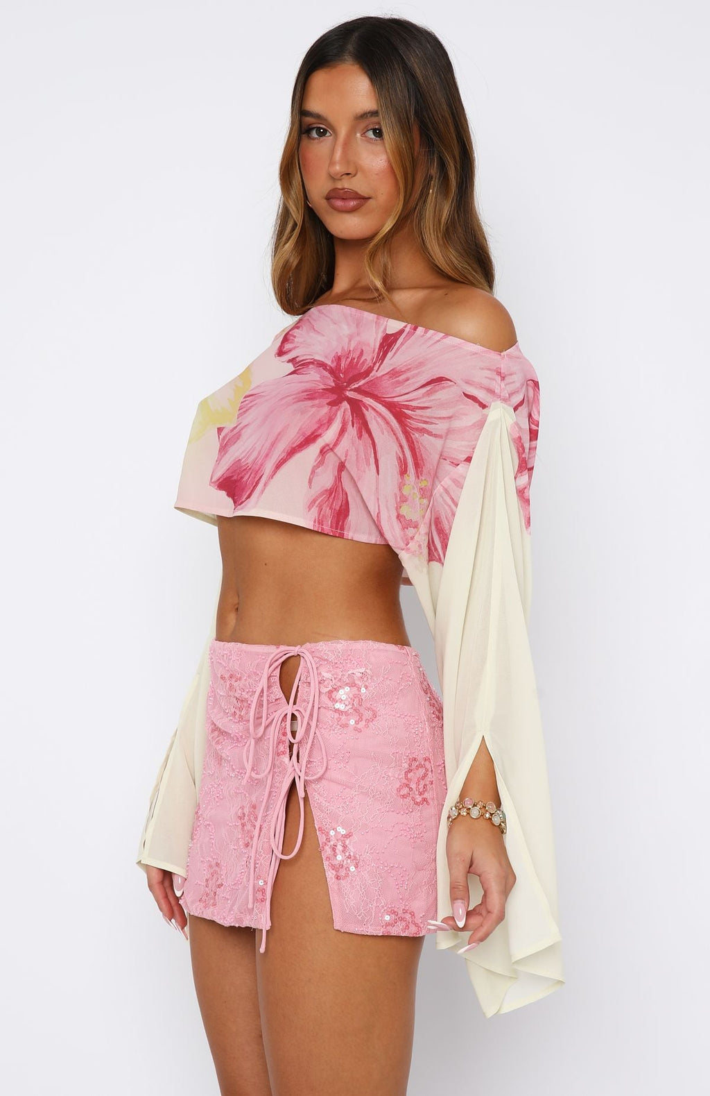 White Fox Desert Drifts Long Sleeve Top Oasis Bloom