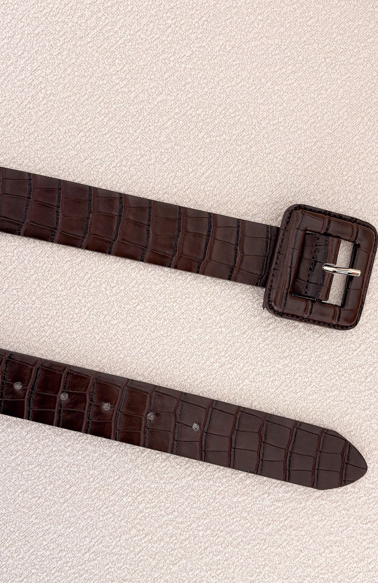White Fox Eloise Belt Chocolate Croc