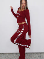 White Fox Found You Out Track Pants Burgundy